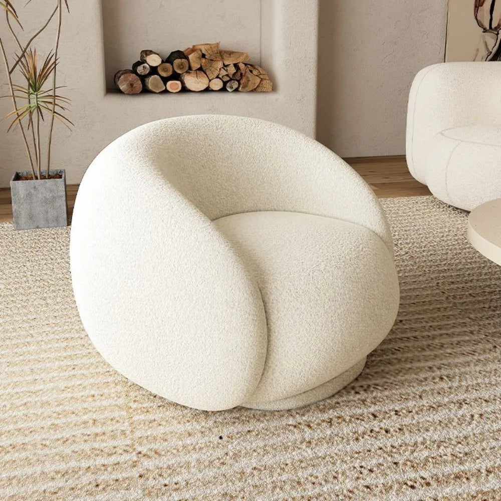 Minimalist Alien Network Red Lamb Plush Single Sofa Chair Bedroom Clothing Shop Light Luxury Living Room Lazy Spinning Hotel