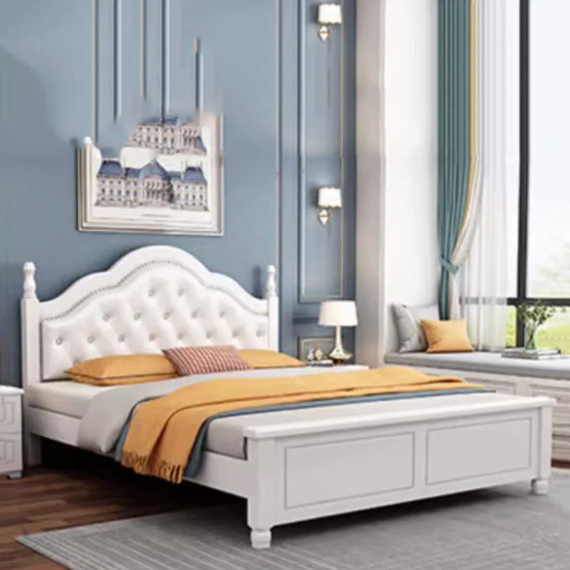 Royal Luxury Kids Double Bed King High End Headboard Safe Twin Double Bed Design Sleeping Cama Matrimonio home furniture