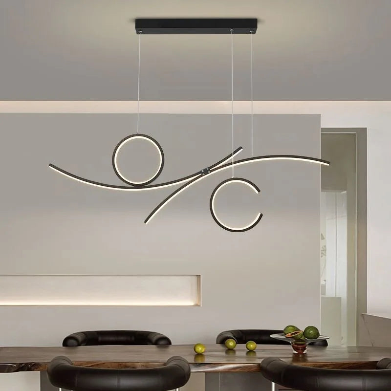 Modern Ring Corrugated Ceiling Lamp For Living Room 2024 New Fashion LED Bedroom Home Lighting