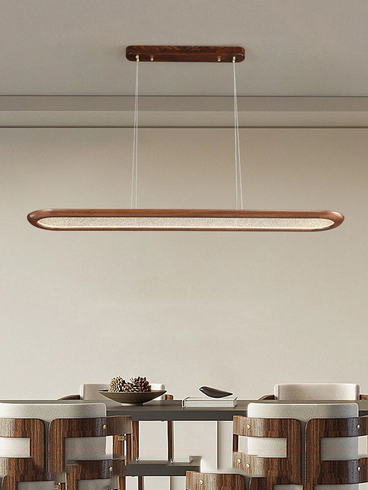 Modern Creative Walnut Pendant Lamp for Ceiling Long Dining Room Bar Chandelier Led Home Decor Light Fixture