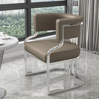 Gold Armrest Legs Dining Chairs Ergonomic Luxury Leather Lounge Chair Designer Living Room Silla Comedor Nordic Furniture