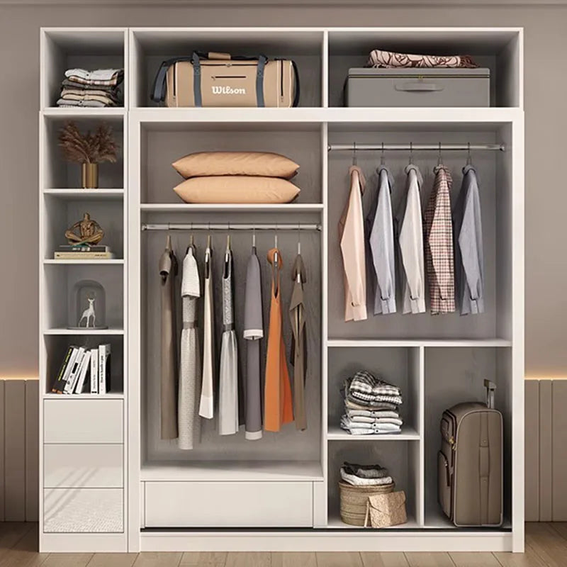 Wooden Nordic Wardrobe Bedroom Luxury Storage Organizer Wardrobe Free Shipping Guarda Roupa Portatil Space Saving Furniture