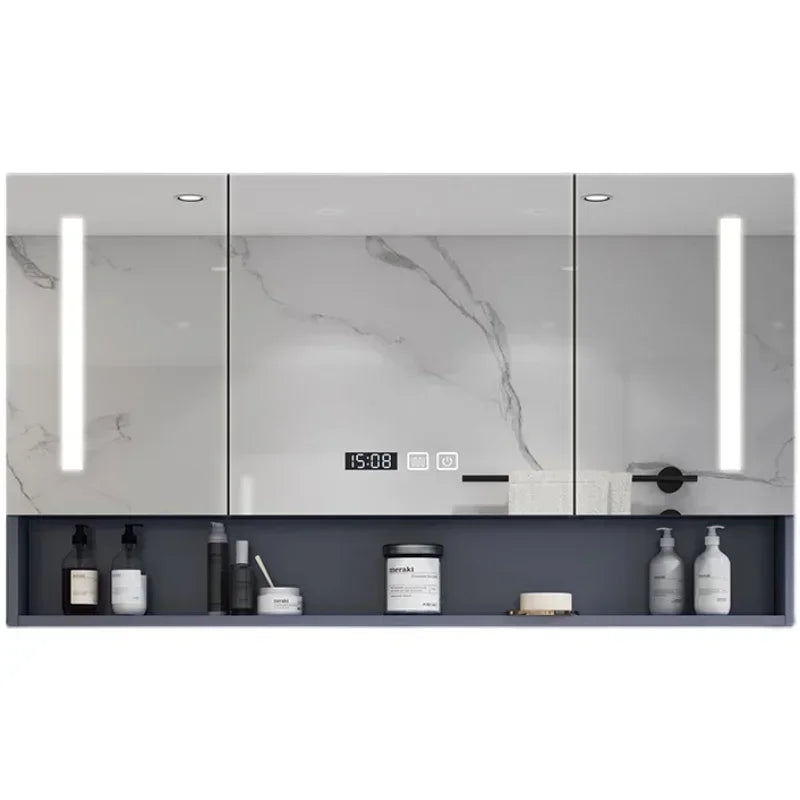 Modern Vanity Sets Cabinets Fogless Smart Backlight Aesthetic Bathroom Cabinets Kitchen Bedroom Mobile Bagno Mirrored Furniture