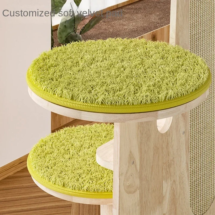 Pet Supplies Cactus Cat Climbing Frame Multi-layer Solid Wood Sisal Mat Cat Scratching Board Wear Resistant Cat Toys Solid Wood