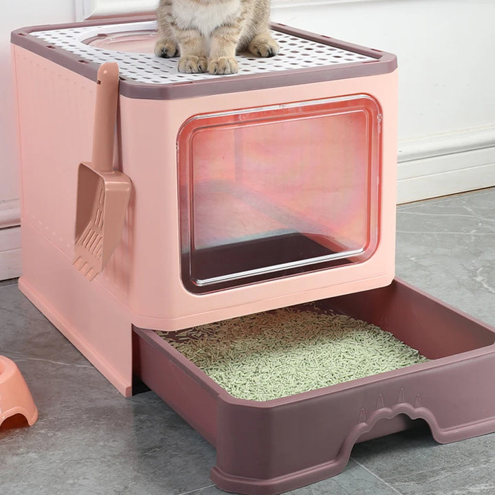 Sandbox Container Cat Bedpans Toilet Covered Sanitary Mat Design Cat Bedpans High Enclosure Bathroom Arenero Gato Pets Items