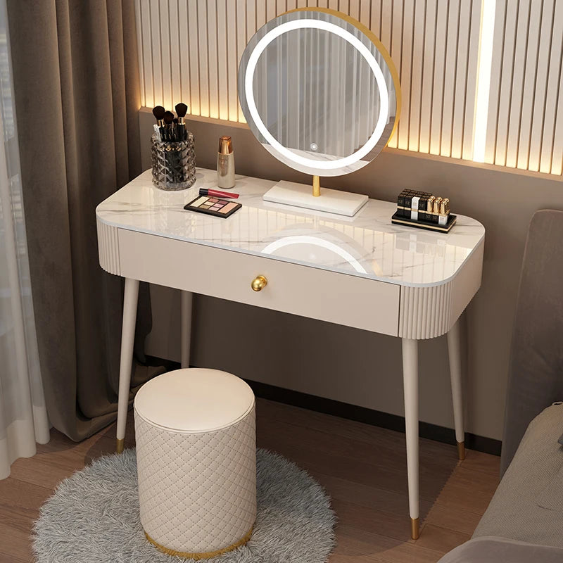 Talian Expression Trendy Makeup Tables Women Gorgeous High-end Slate Makeup Vanity Originality Retro Coiffeuse Home Furniture