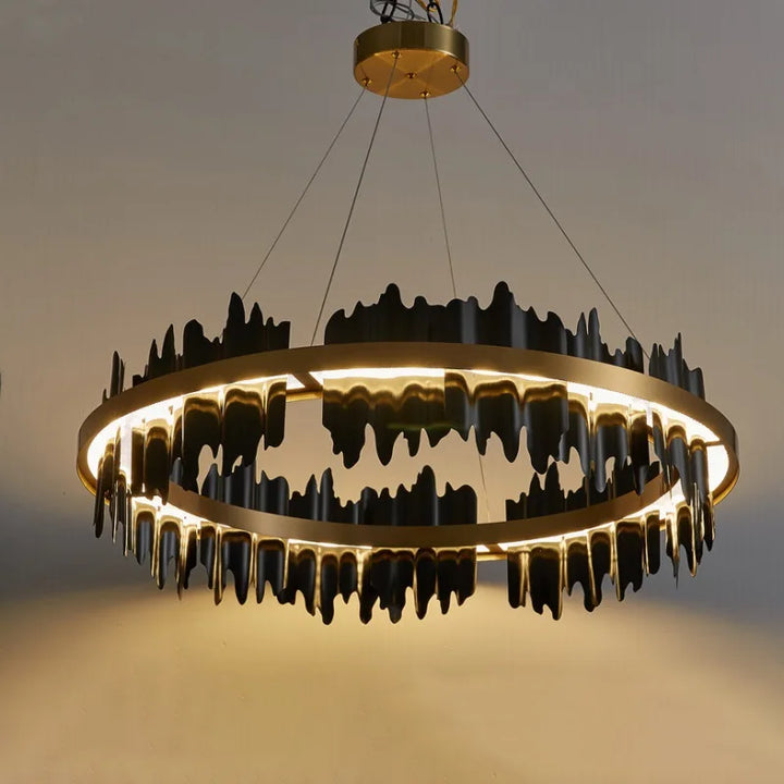 New Modern Gold Ceiling Chandelier Lighting Iceberg Design LED Pendant Lamp Kitchen Island Copper Suspension Light Fixtures