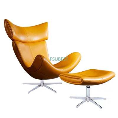 U-BEST European home bedroom leather stainless steel furniture lazy upholstered accent chair Imola chair recliner chair