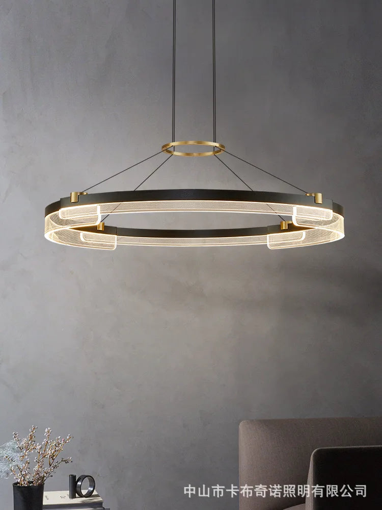 Modern Decorative Living Room Chandelier LED Ring Lamp Bedroom Luxury Dining Room Decor Ceiling Hanging Pendant Light Fixture