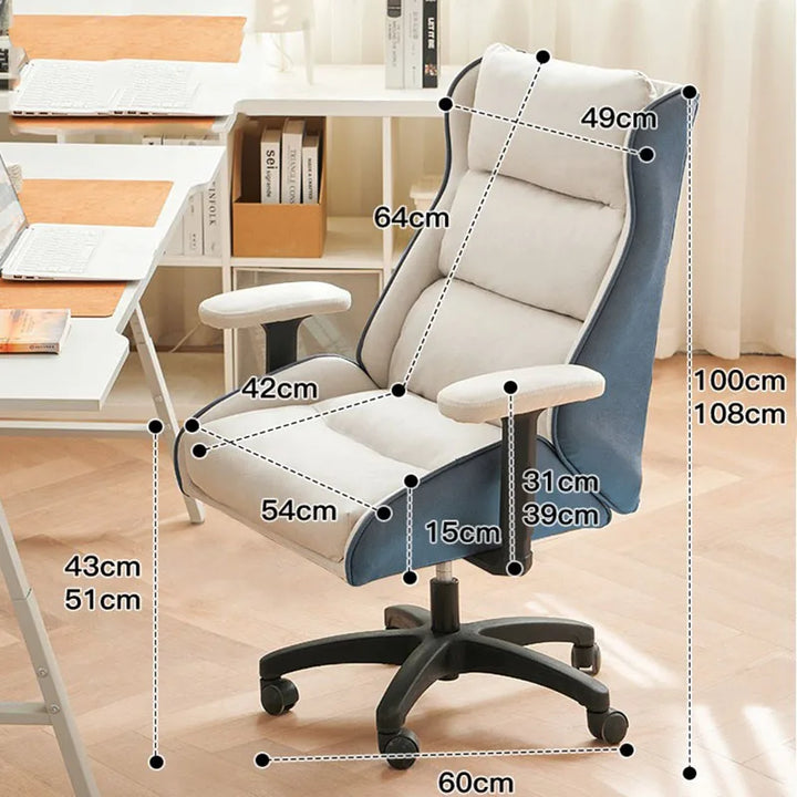 Chaise Leather Office Chair White Gaming Study Comfortable Footrest Computer Chair Swivel Sillas De Oficina Luxury Furniture