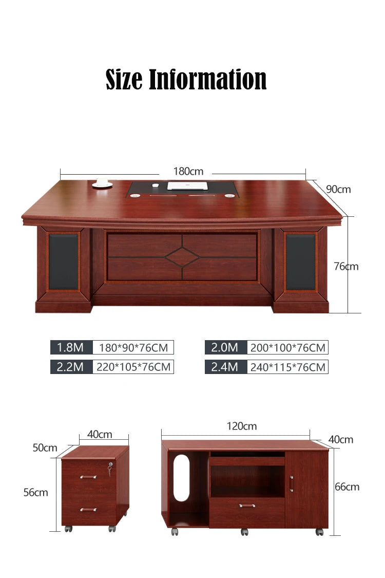 New Modern Office Furniture Latest Office Desk Workstation Table Designs CEO Executive Desk Manager L Shaped 160cm/180cm Table