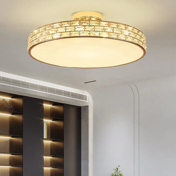 Modern Led Ceiling Lamp Crystal Suspension Luminaire Home Decor Living Room Lights Gold Luxury Lustre Lamparas