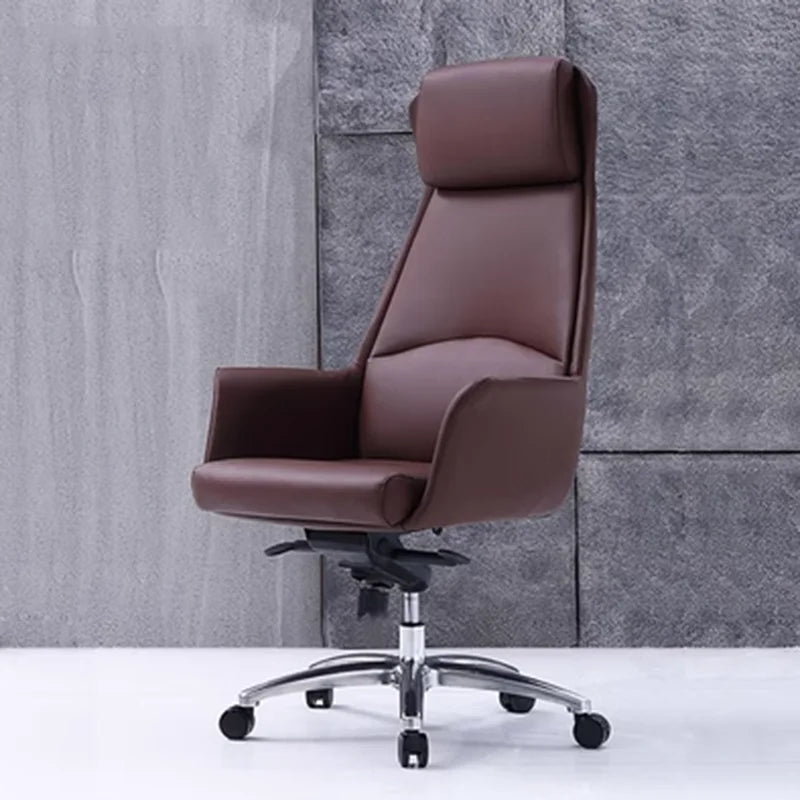 Leather Study Office Chair Swivel Reception Luxury Mobile Computer Bedroom Office Chair Armrest Silla Oficinas Office Furniture