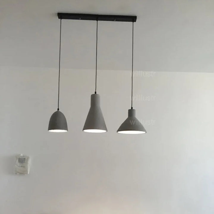 Cement Pendant Lamp Concrete Hanging Light Dinning Room Kitchen Island Hotel Restaurant Bar Suspension Ceiling Chandelier