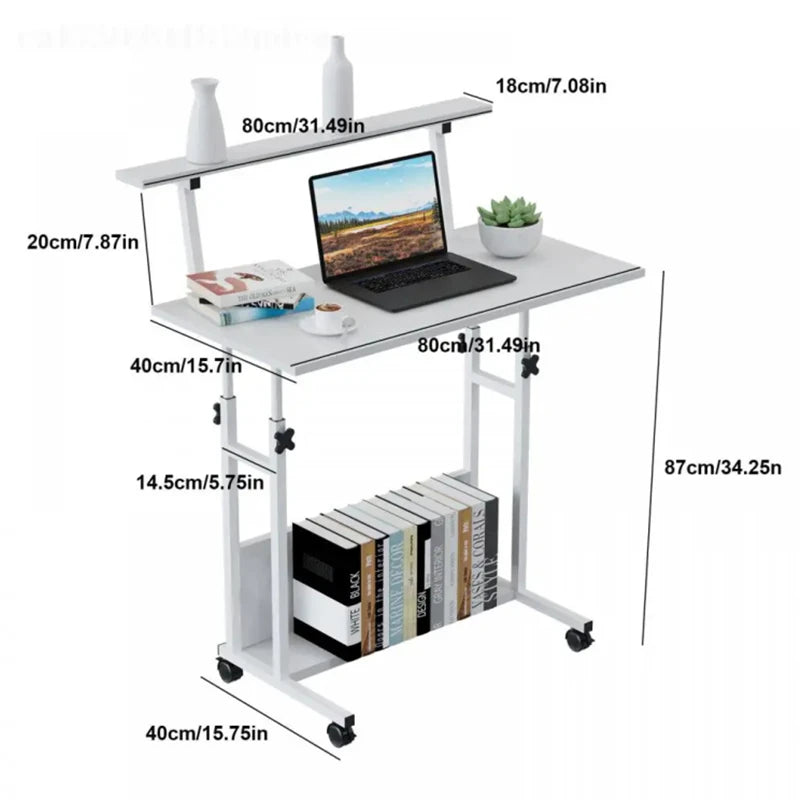 Notebook Table Mobile PC Computer Desk For Home Office Bedside Sofa Bed Stand Table Simple White Standing Bedroom Furniture