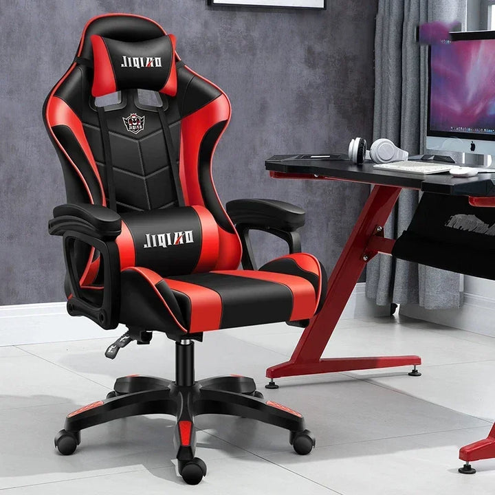 Massage Gaming Chair WCG Ergonomic Chair Fashion Pink Light Computer Leather Office Chairs Internet Cafe Bedroom Game Chair