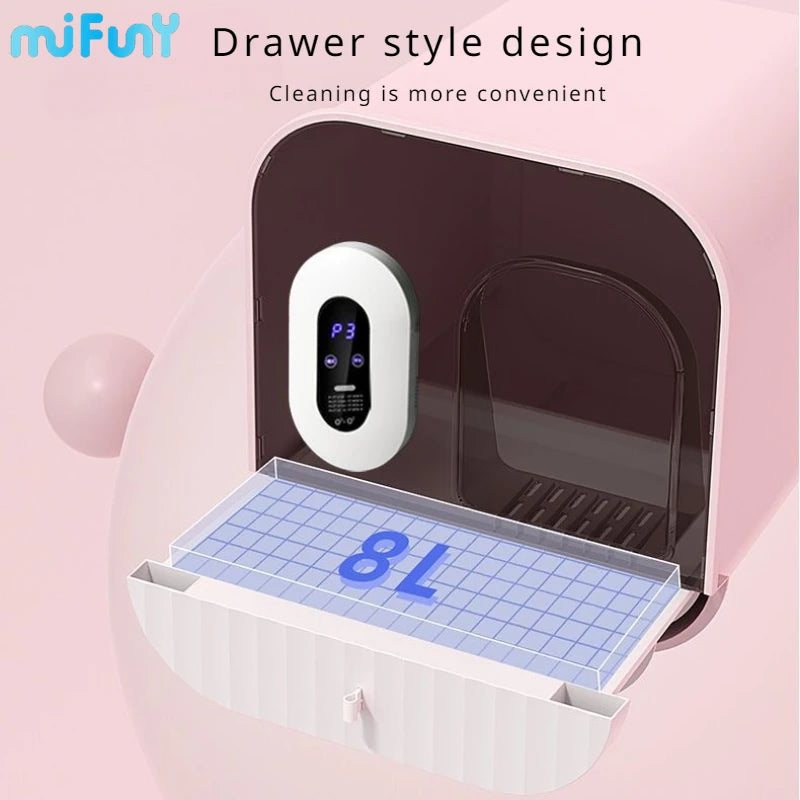 MiFuny Cat Litter Box Automatic Deodorization Negative Ion Smart Cat Toilet Anti Sling Cat Litter Drawer Disinfect Pet Supplies