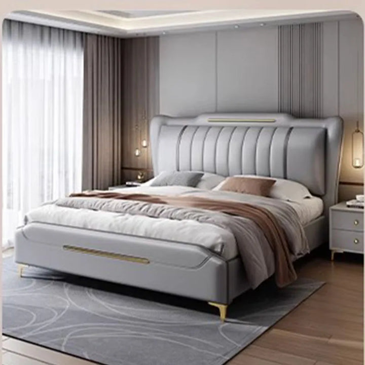 Luxury European Double Bed Wood High End Twin Frame Double Bed Headboard Sleeping Cabeceira De Cama Box Casal Bedroom Furniture