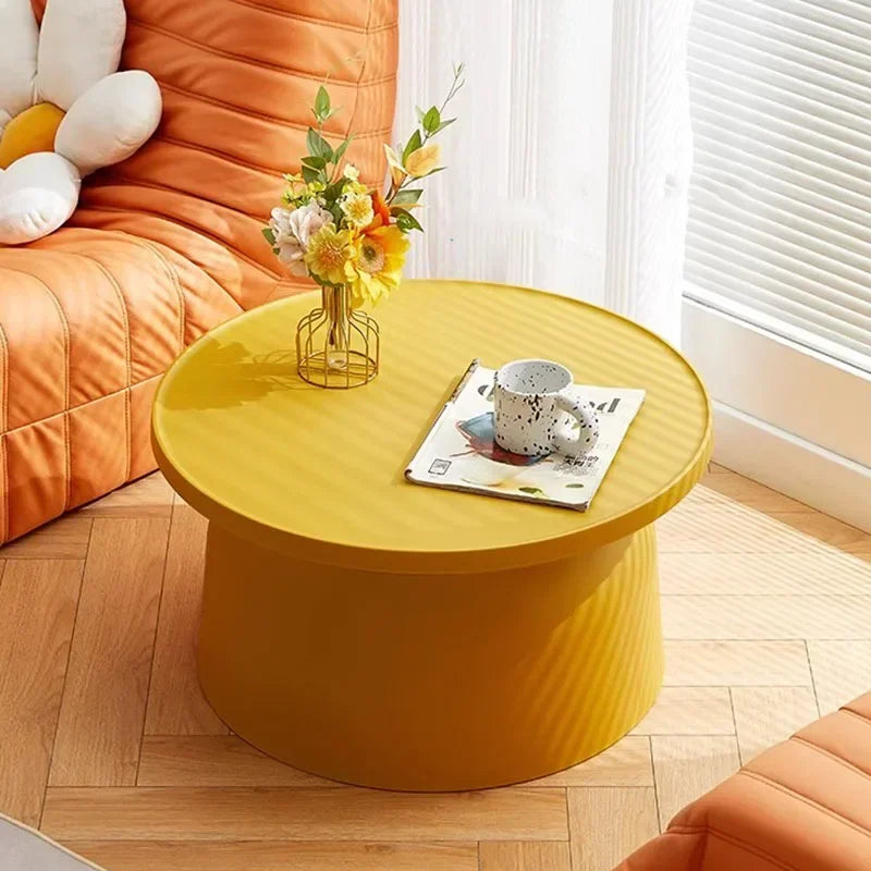 Low Clear Nordic Coffee Table Modern Round Aesthetic Plastic Small Mobile Coffee Table Living Room Mesa Furniture For Home