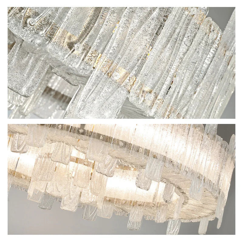 Luxury Postmodern Frosted Glass Chandelier Lights Brushed Gold Lustres Dimmable Home Decor Living Room Chandeliers