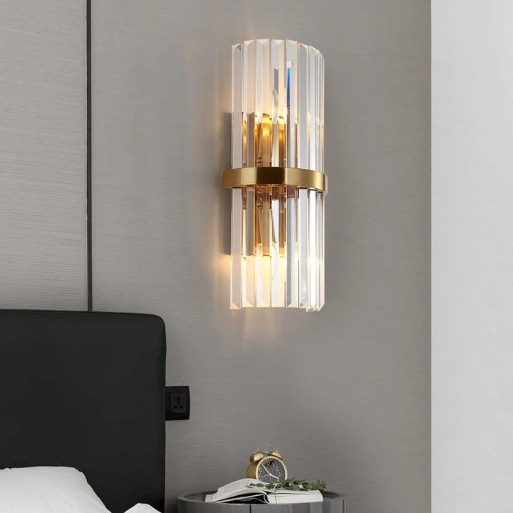 Luxury Crystal Wall Lamp of Living Room Bedroom Led Home Decor Light Fixture Gold Stainless Steel Scones Modern Hallway Lighting