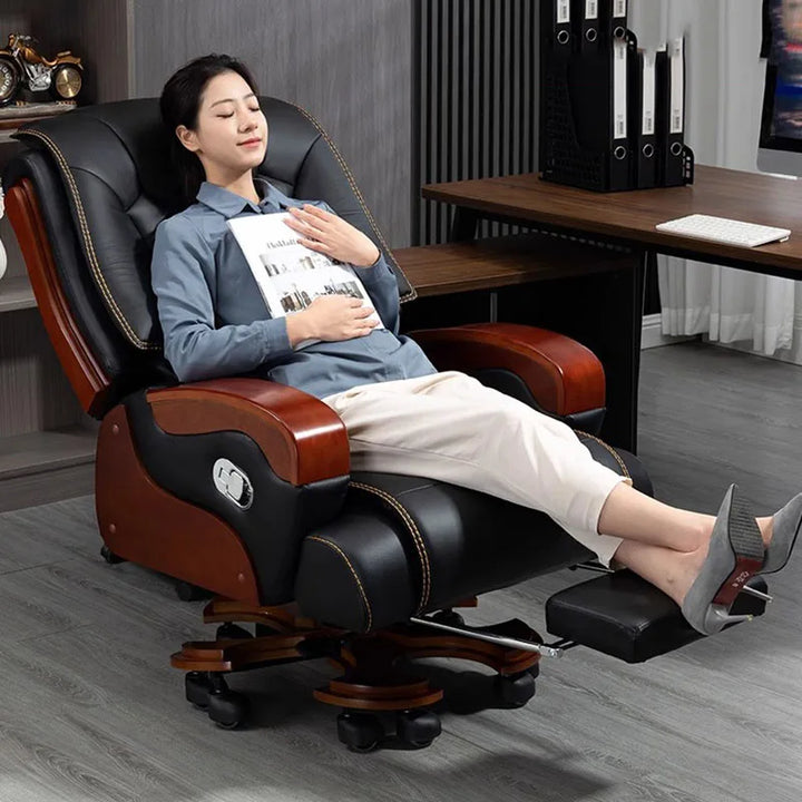 Recliner Swivel Office Chair Individual Mobile Executive Leather Wheels Office Chair Armrest Sillas De Oficina Home Furniture