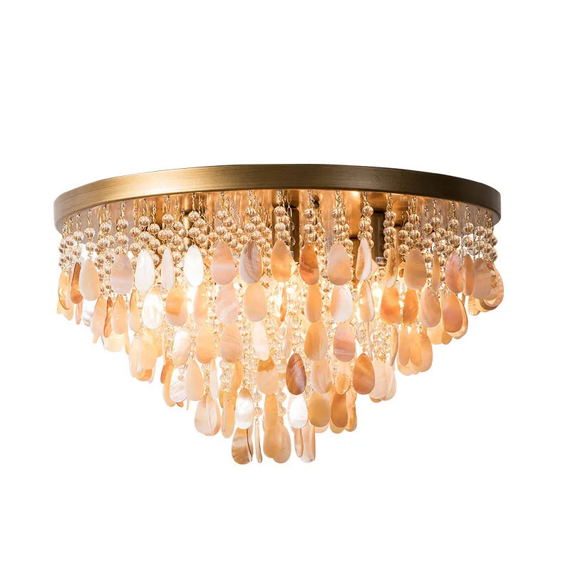 Classic Crystal LED Ceiling Lamp Home Decor Shell Decoration Ceiling Chandelier Modern 2024 for Living Room Bedroom