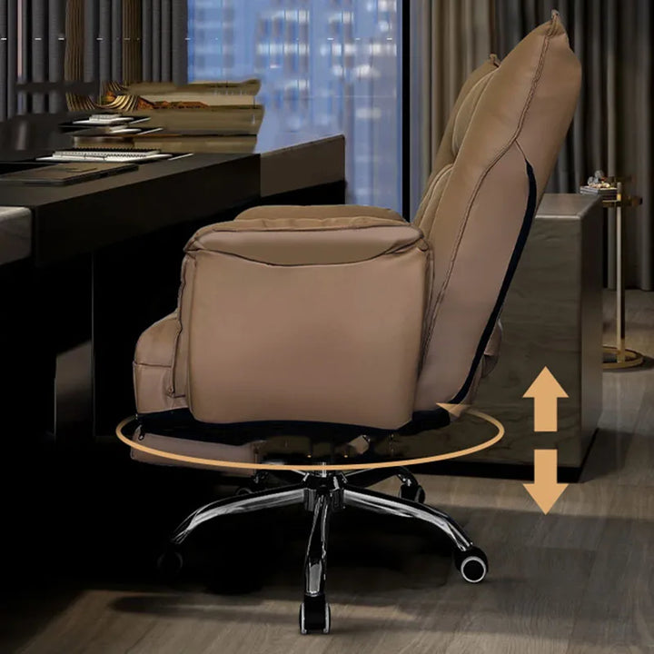 Rolling Comfy Office Chair Comfortable Floor Rolling Mobile Office Chairs Desk Leather Cadeira De Escritorios Rome Furniture