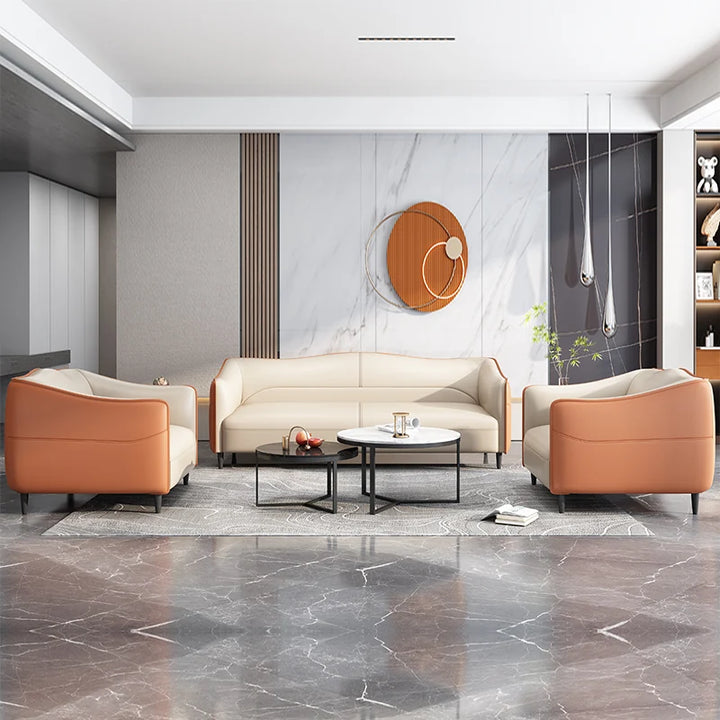 Designer Floor Office Sofas Individual Leather Italian Minimalist Office Sofas Unusual Straight Long Canape Salon Home Furniture