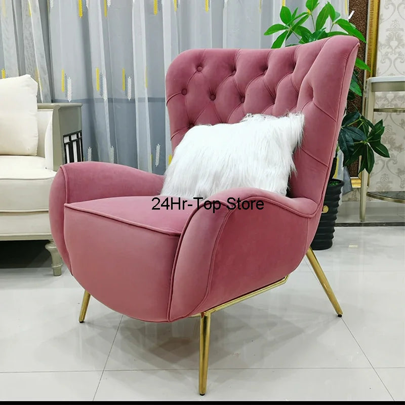 Vanity Barber Sofa Gaming Office Ergonomic Apartment Living Room Mid Century Living Room Chairs Arm Poltrona Pink Furniture