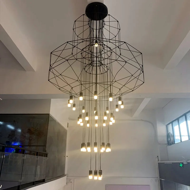 Minimalist LED Pendant Light Modern Industrial Iron Art Long Line Chandeliers Living Room Staircase Decor G9 Design Pendant Lamp