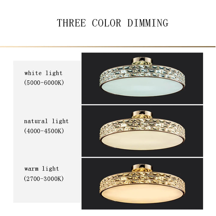 Modern Led Ceiling Lamp Crystal Suspension Luminaire Home Decor Living Room Lights Gold Luxury Lustre Lamparas