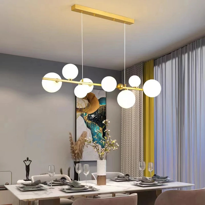 Nordic Modern Glass LED Ceiling Chandelier Pendant Lamp for Living Room Kitchen Island Home Decoration Indoor Hanging Lighting