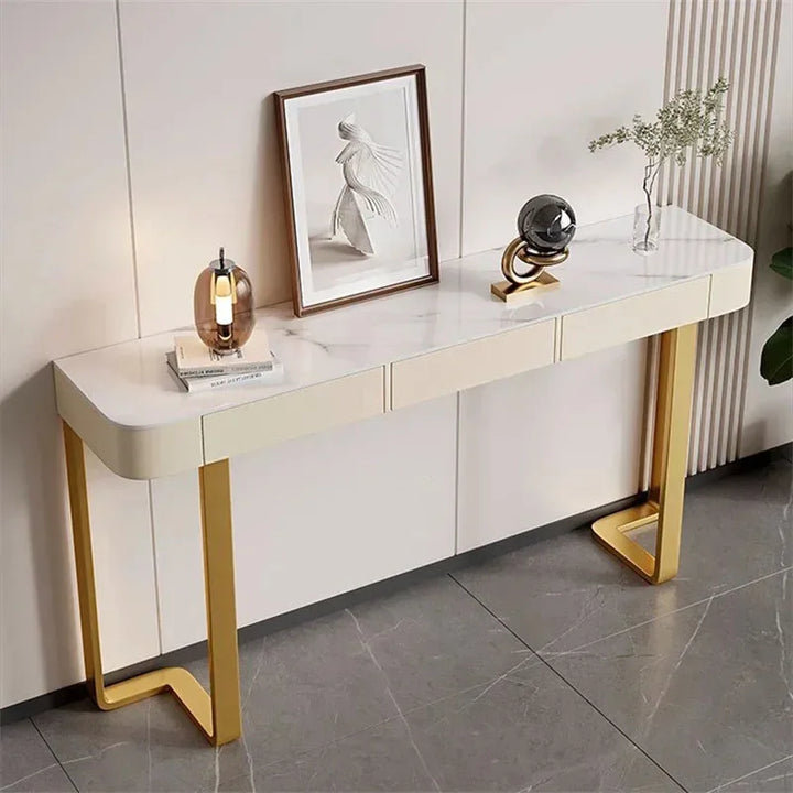 Italian Slate Console Tables Hallway Light Luxury Entrance Console Cabinets for Living Room Furniture Entryway Table with Drawer