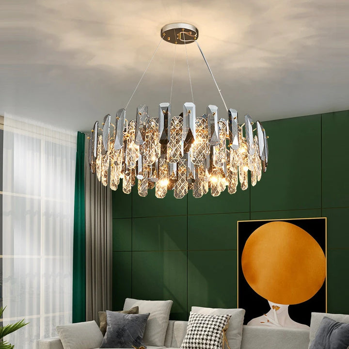 LED Luxury Crystal Chandeliers Lustre Pendant Lights Home Hanging Lighting For Living Dining Room Hotel Decoration Pendant Lamp