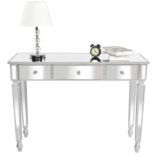 Mirror Table Dressing Table Console Table with Three Drawers for Bedroom