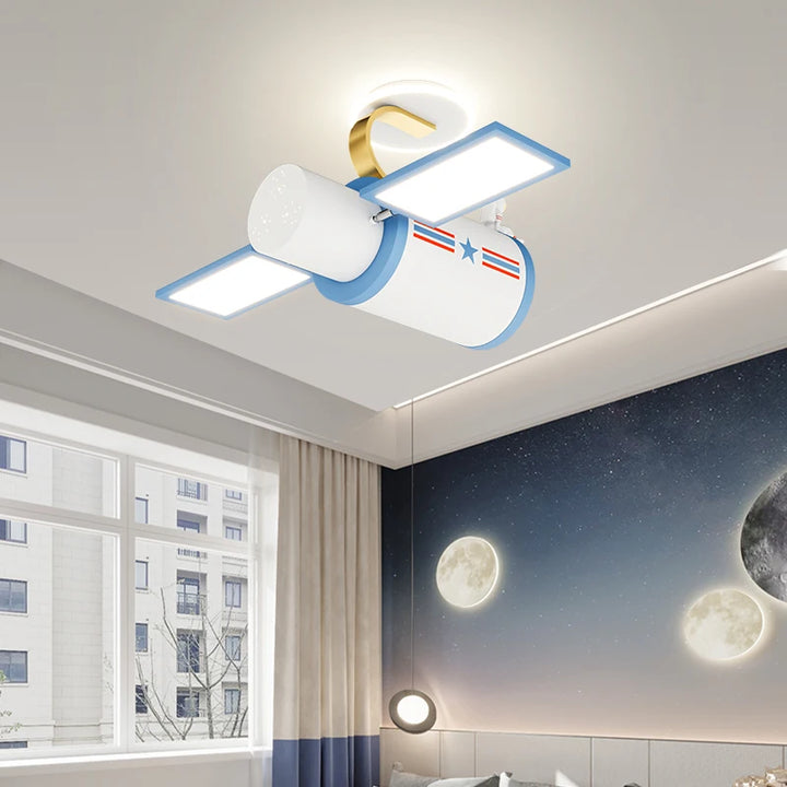 Modern Spacecraft Astronaut Led Ceiling Lamp Indoor Lighting For Kids Bedroom Child Nursery Home Decor Cartoon Boys Light