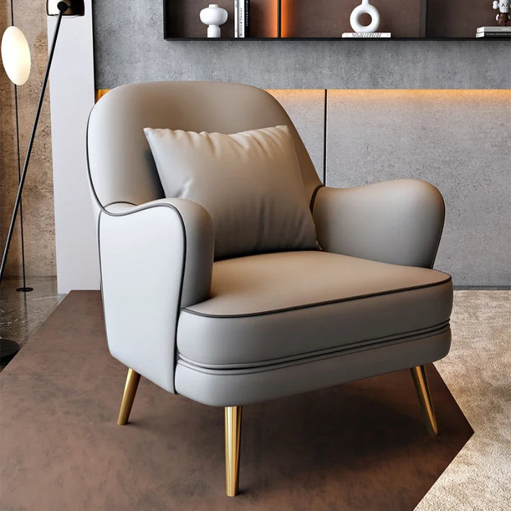 Nordic Single Sofa Chair Golden Living Room Single Leisure Modern Design Sofa Chair Luxury Elegant Divano Led Home Furniture