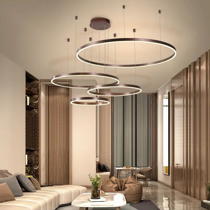 Modern LED Chandelier Light Circle DIY  Fixtures For Home living room deco Ceiling lamp shop restaurant  decoration 110v 220v