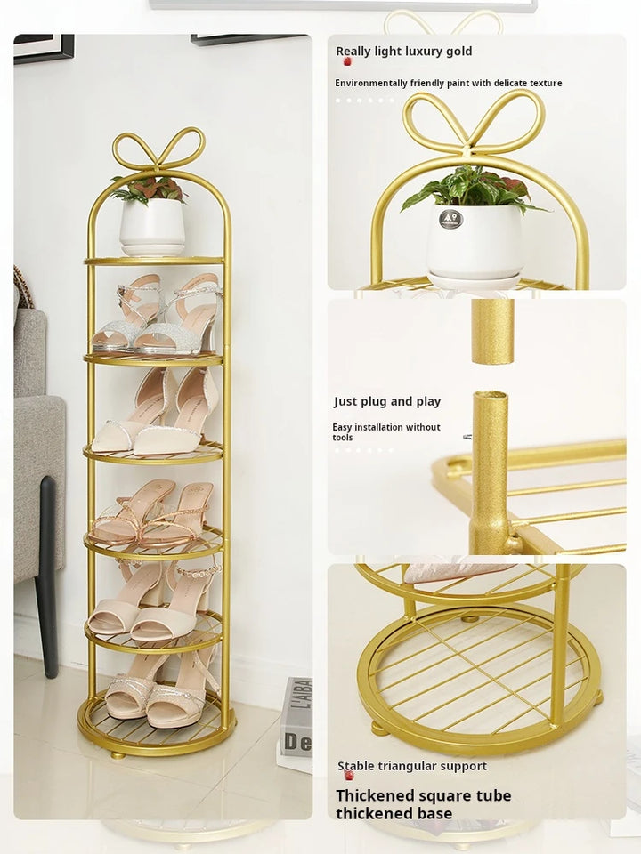 Furniture Shoe Rack Entrance Narrow Storage Shelf Hallway Organizer Metal Shelving Vertical Shoe Rack Space Saving Furniture