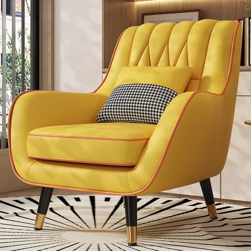 Armchair Luxury Recliner Chairs Sofa Living Yellow Individual Foldable Chair Creative Sedie Sala Pranzo Modern Furniture