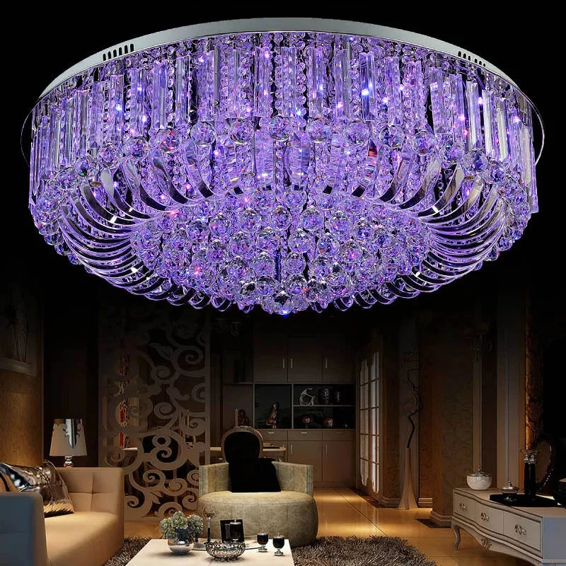 Crystal Ceiling Lights Modern Lamps Luxury Ceiling lamps Chrome luminaria deckenleuchte Round Crystal Lighting Home LED Fixture