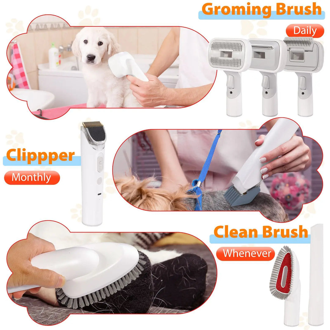 Dog Grooming Vacuum & Pet Grooming Kit with 2.5L Capacity Larger Pet Hair Dust Cup Dog Brush Vacuum for Pet Hair Vacuum Cleaner