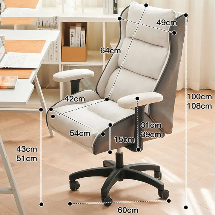 Chaise Leather Office Chair White Gaming Study Comfortable Footrest Computer Chair Swivel Sillas De Oficina Luxury Furniture