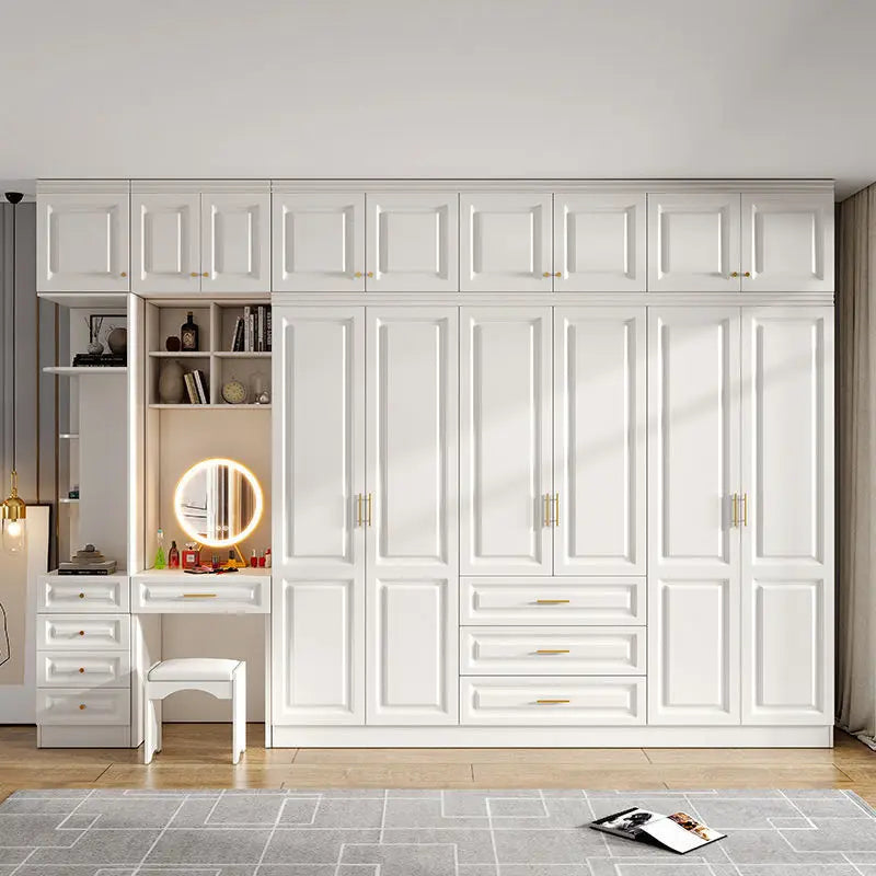 Vertical Bedroom Wardrobe Ladies Vanity Multi Layer Big Storage Rectangle Handles Organizer Closet Elegant Rangement Furniture
