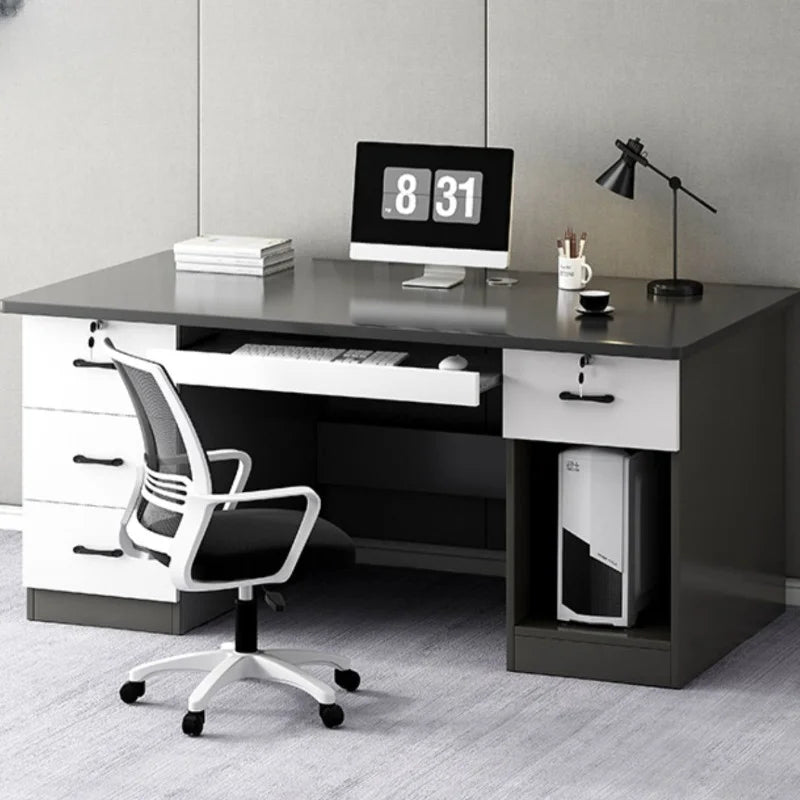 Boss Drawers Office Desks Staff Workbench Modern Table Office Desks Simplicity Secretaire Bureaux Meuble Home Furniture QF50OD