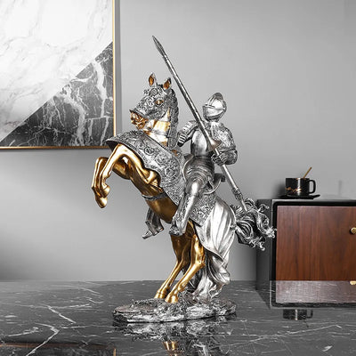 Resin Crafts Light Luxury Knight Armor Decoration Office Living Room Wine Cabinet Crafts Home Decoration Housewarming Gift