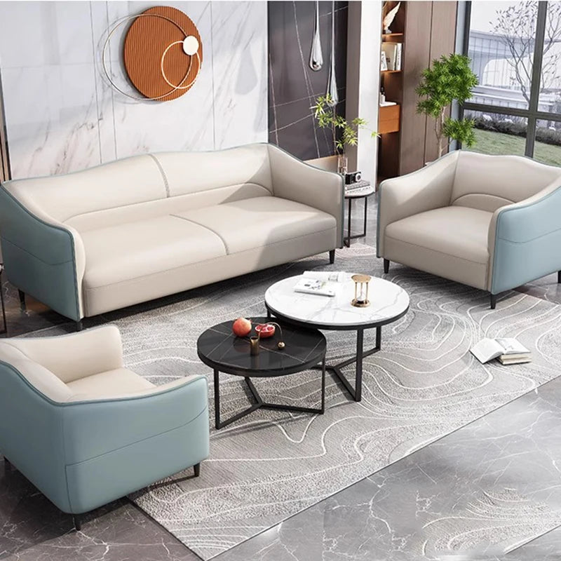 Designer Floor Office Sofas Individual Leather Italian Minimalist Office Sofas Unusual Straight Long Canape Salon Home Furniture