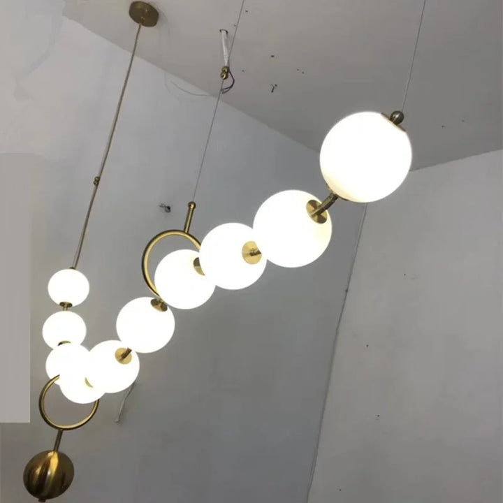 Denmark Golden Necklace Chandelier Luxury Ceiling Light DIY Staircase Bubble Lustre Dining Room Kitchen Hanging Lamp Fixtures