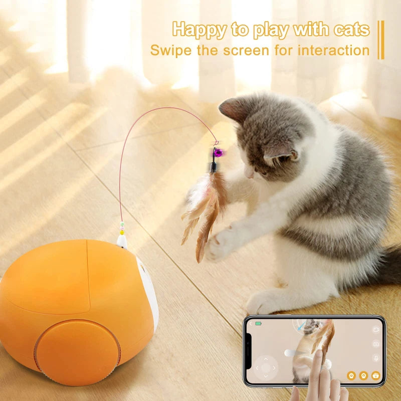 Pet Camera Robot Interactive Electric Cat Soft Plush Automatic Tease Toy Can Remotely Track Pets To Deliver Snacks